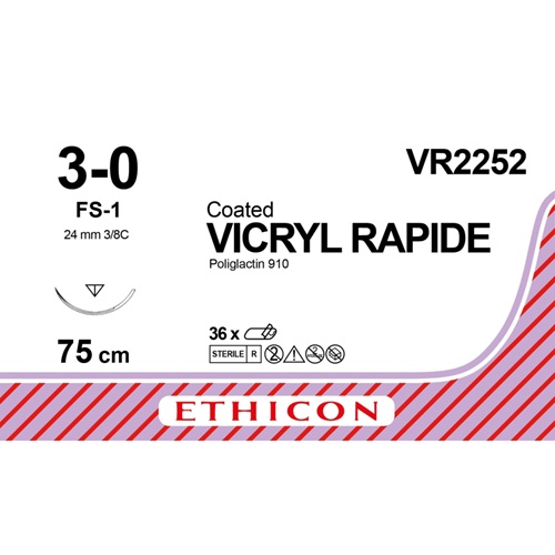 VR2252 Vicryl Rapide 3-0 ongekleurd 75 cm - FS-1 (VR2252) | 36 stuks - Afbeelding 1