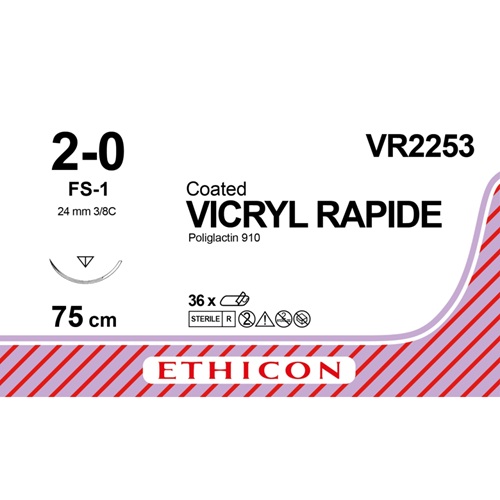 VR2253 Vicryl Rapide 2-0 ongekleurd 75cm - FS-1 (VR2253) | 36 stuks - Afbeelding 1