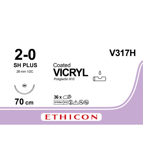 Ethicon V317H Vicryl 2-0 violet 70cm - SH (V317H) | 36 stuks - Afbeelding 1