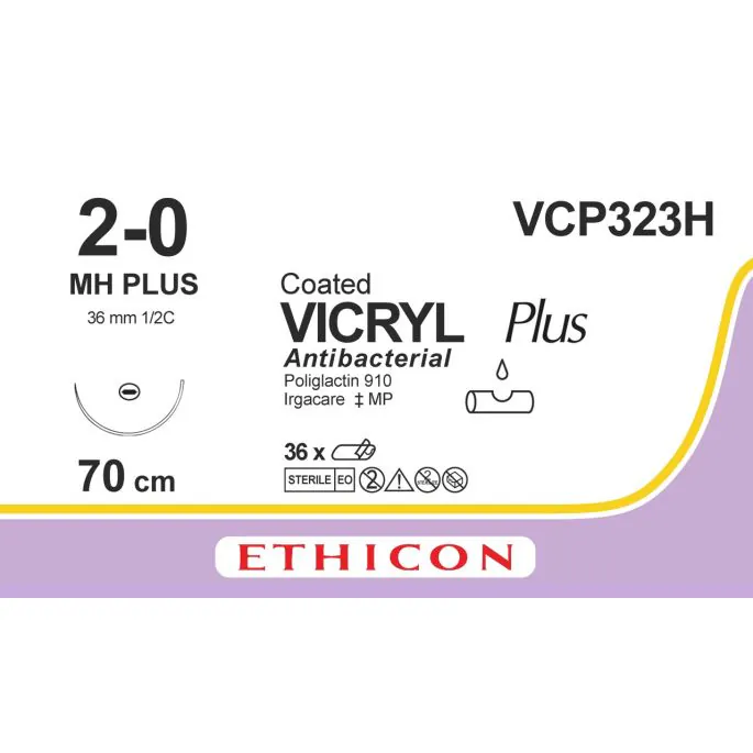 VCP323H Vicryl Plus 2-0 violet 70 cm - MH+ naald (VCP323H) | 36 stuks - Afbeelding 1